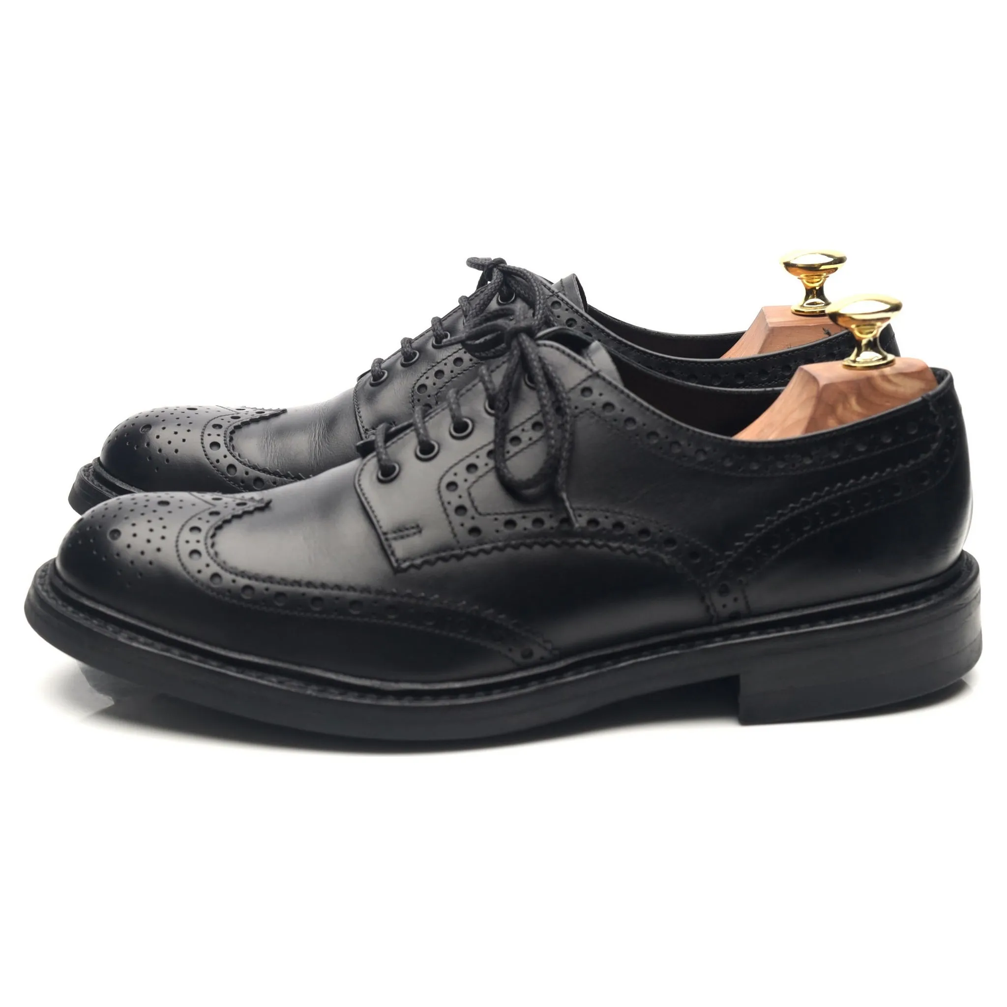 1880 'Worton' Black Leather Derby Brogues UK 7.5 G