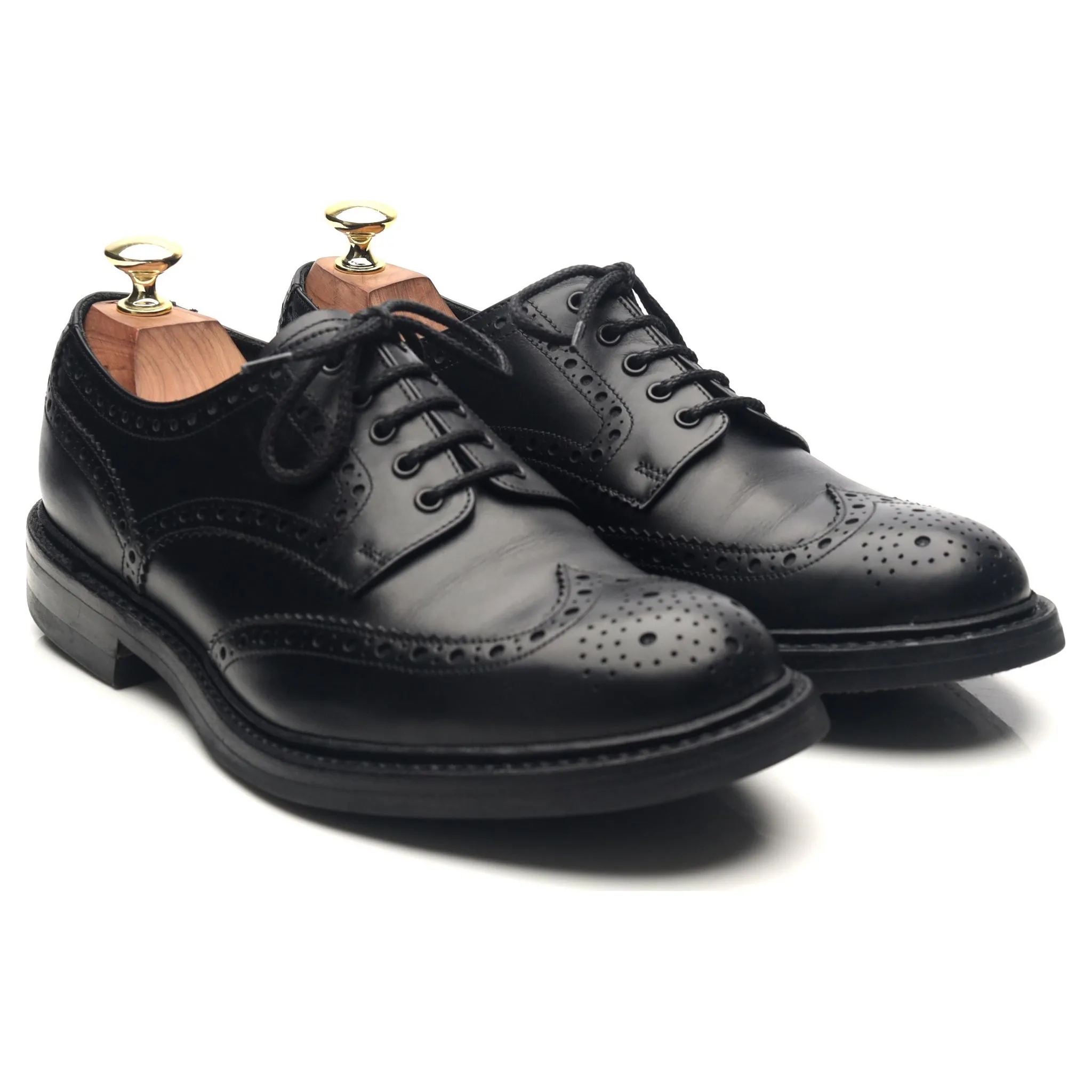 1880 'Worton' Black Leather Derby Brogues UK 7.5 G