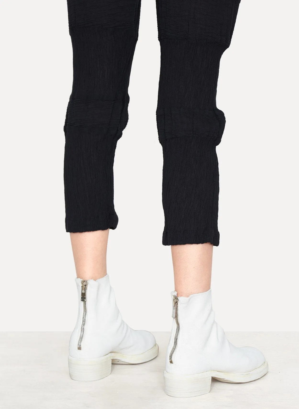 796Z Off White Baby Calf Reverse Back Zip Boots