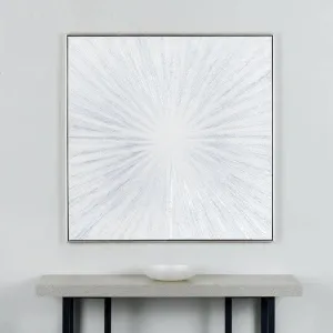 Abstract Silver Framed Canvas