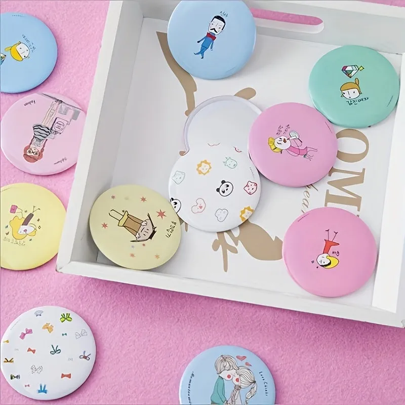 Adorable Round Mini Makeup Mirror for OntheGo Beauty