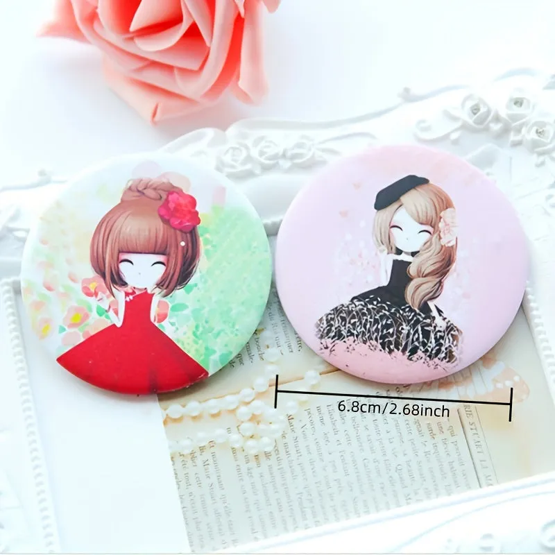 Adorable Round Mini Makeup Mirror for OntheGo Beauty