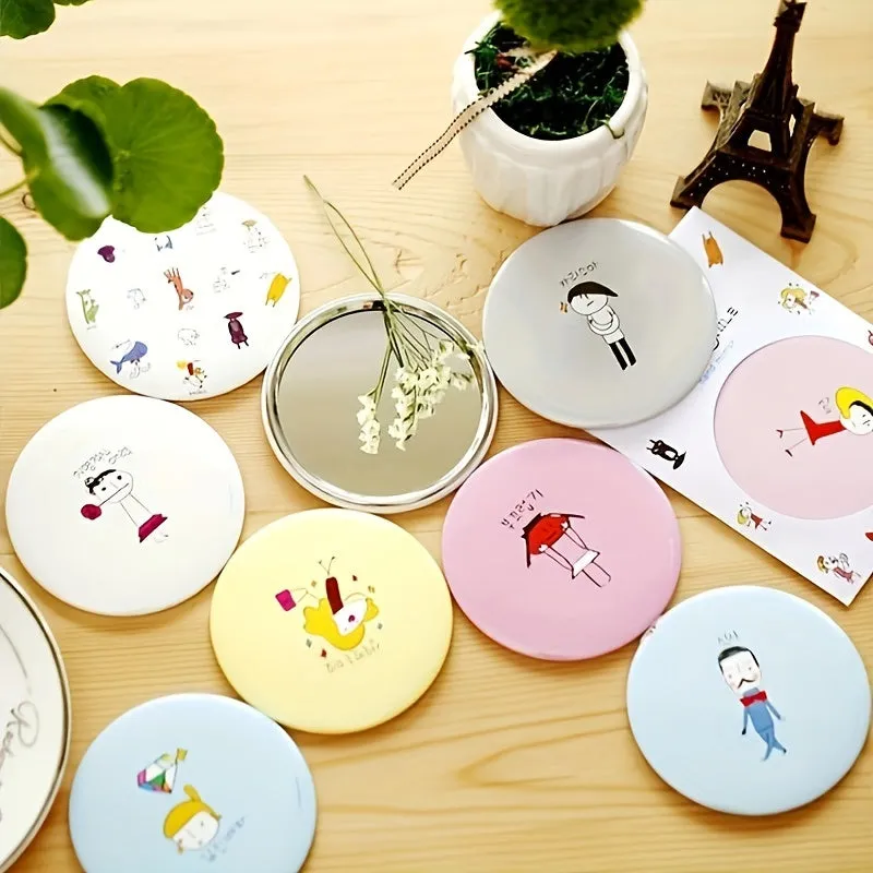 Adorable Round Mini Makeup Mirror for OntheGo Beauty