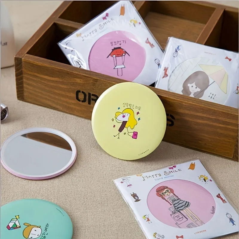 Adorable Round Mini Makeup Mirror for OntheGo Beauty