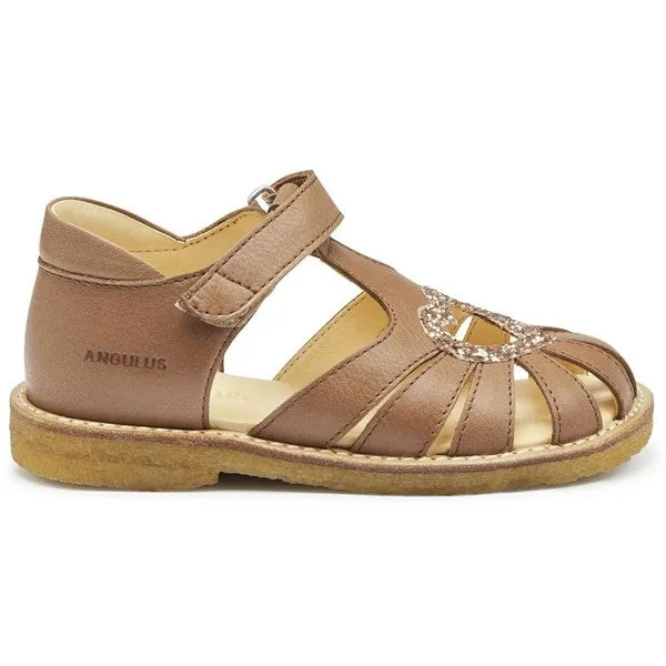 Angulus Hjerte Sandals Almond/Maple Glitter