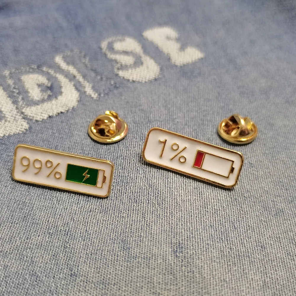 Battery Health Bars Enamel Pins