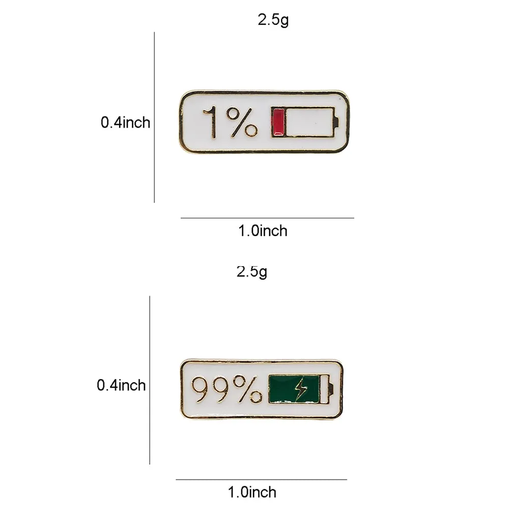 Battery Health Bars Enamel Pins