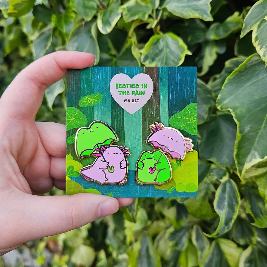 Besties In The Rain Pin Set