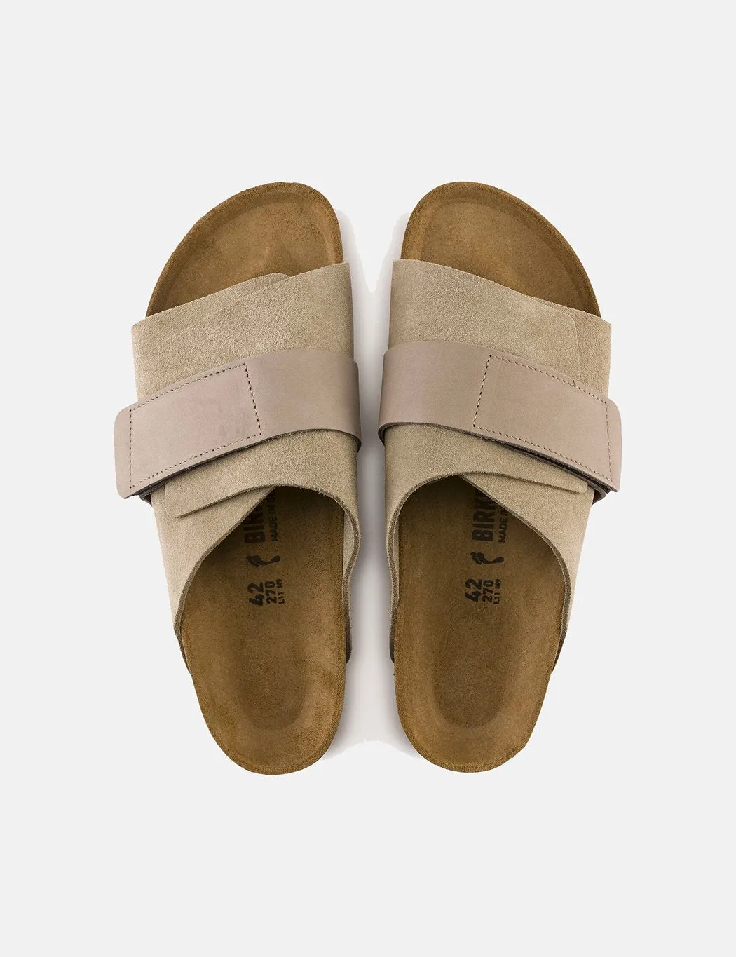 Birkenstock Kyoto Nubuck/Suede Leather (Narrow Footbed) - Taupe