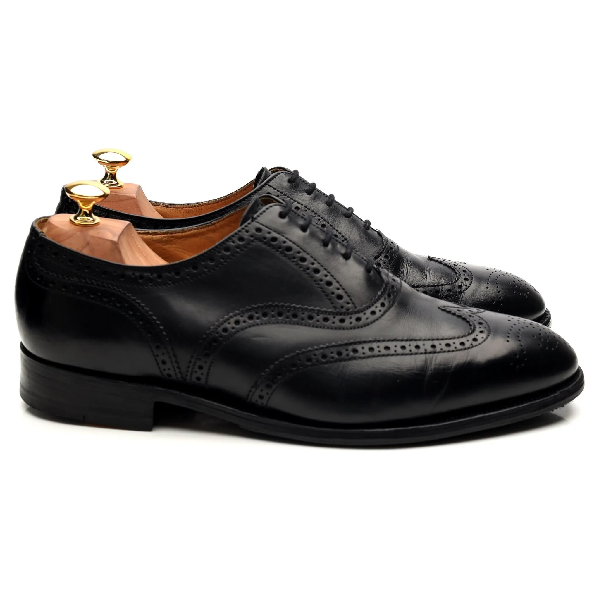 Black Leather Brogues UK 10