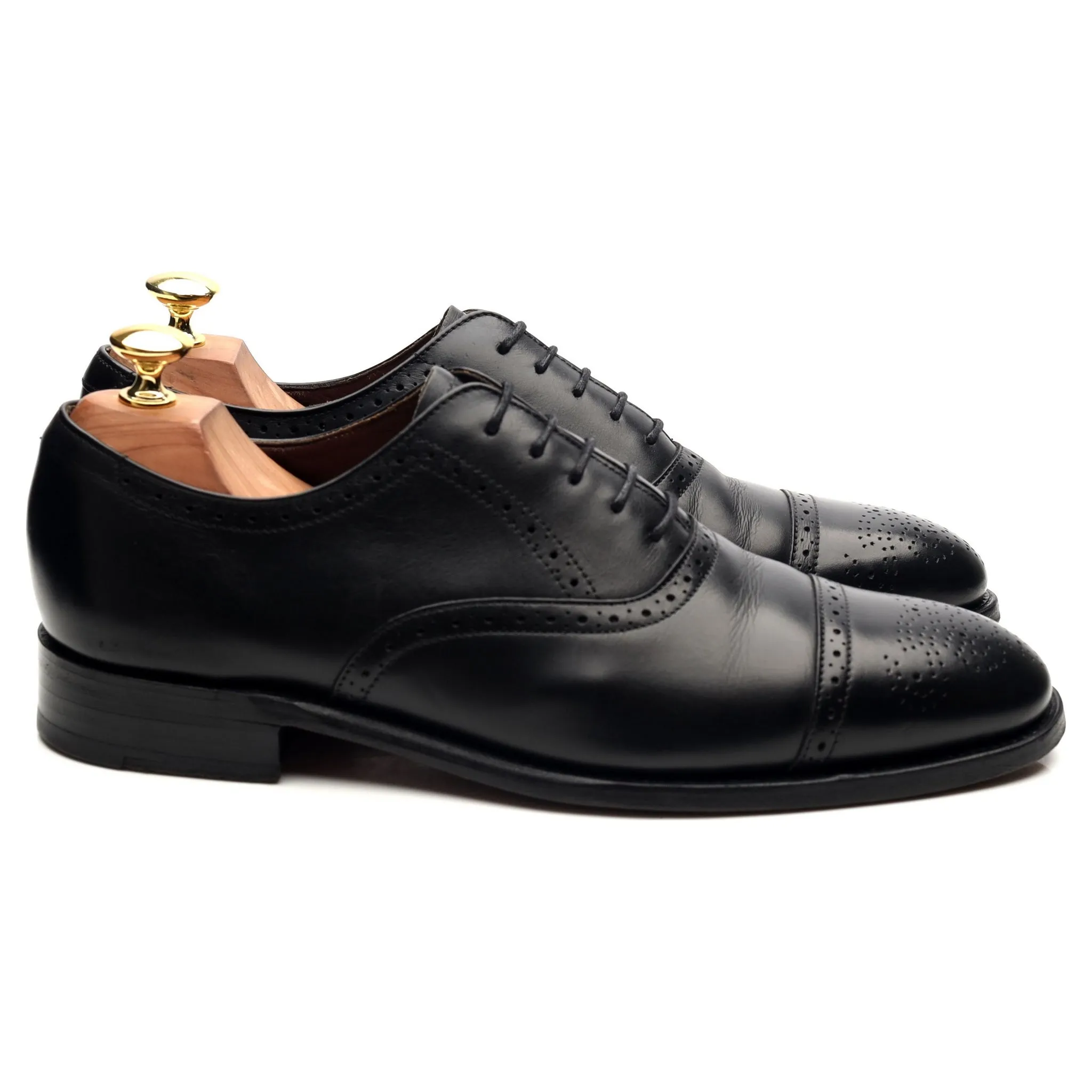 Black Leather Oxford Brogues UK 8 F