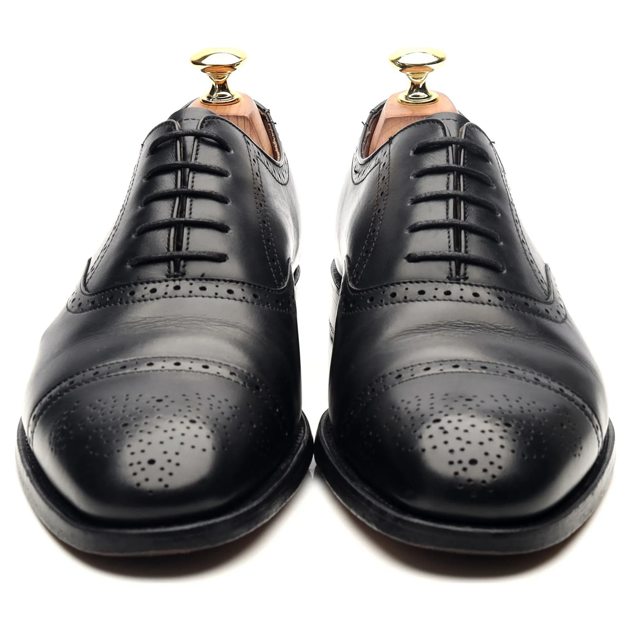 Black Leather Oxford Brogues UK 8 F