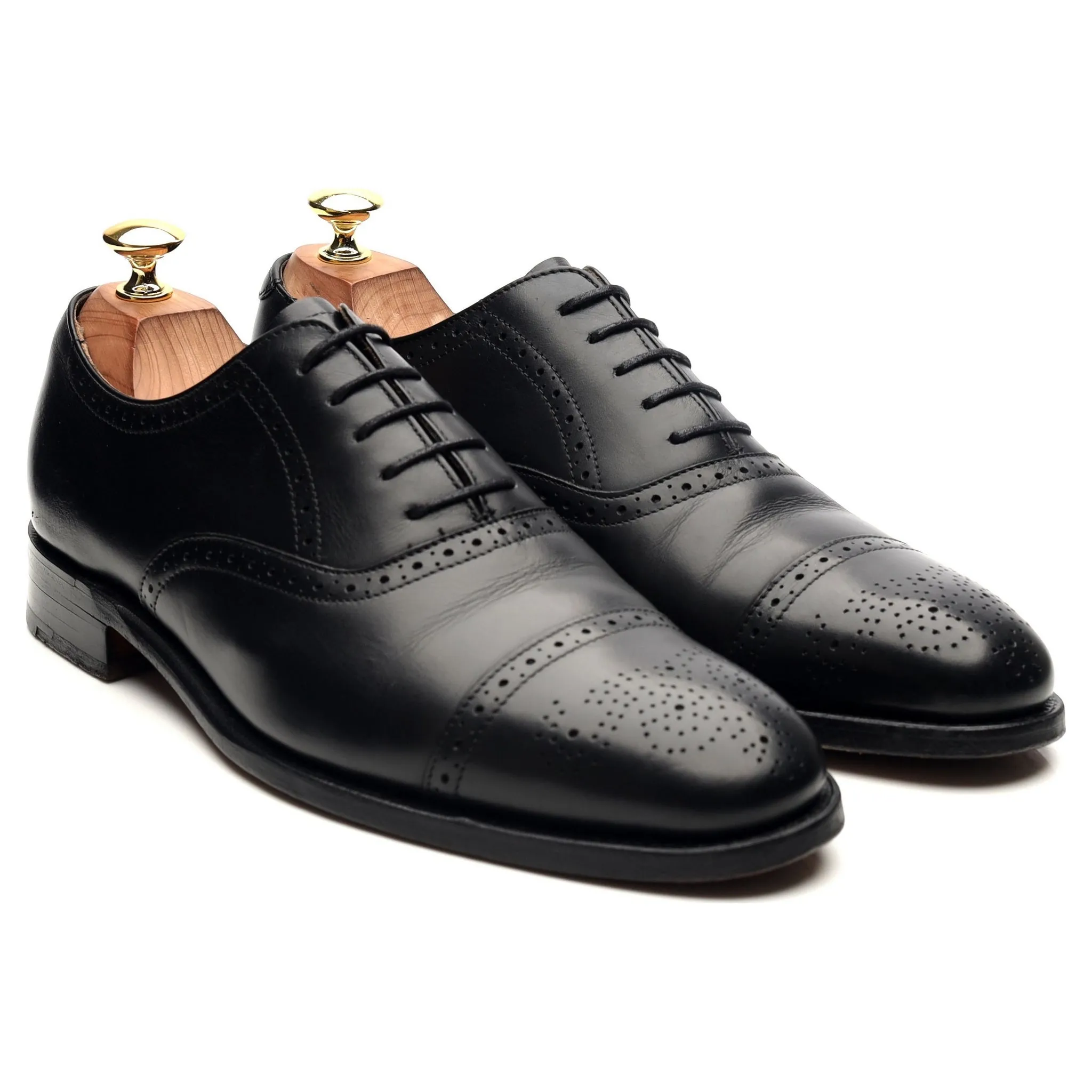 Black Leather Oxford Brogues UK 8 F