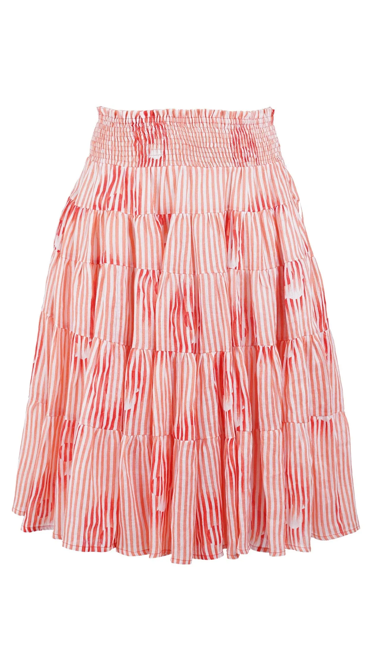 Blake Skirt Long Length Linen (Oxford Stripe)