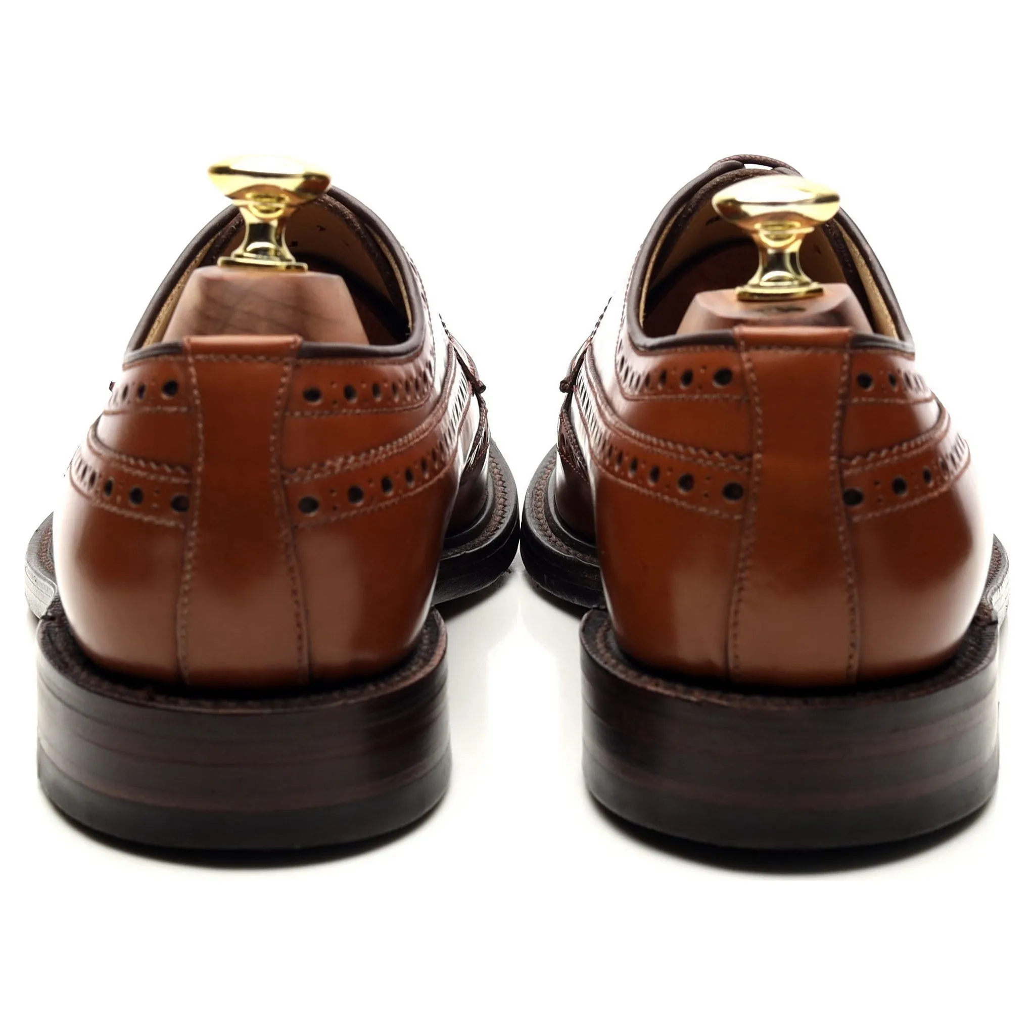 'Braemar' Tan Brown Leather Derby Brogues UK 7 F