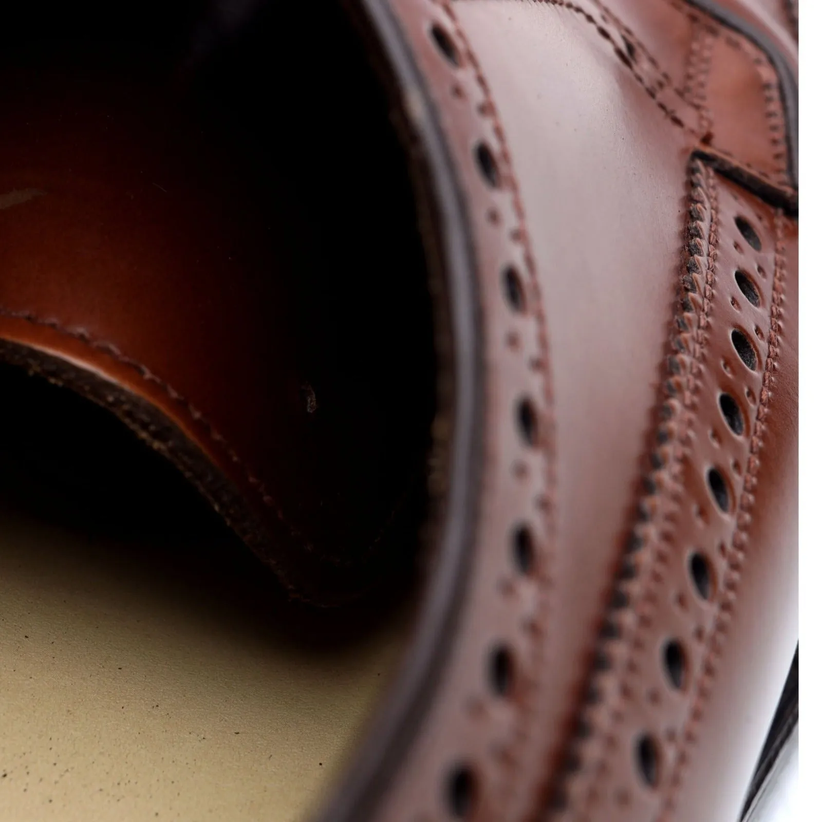 'Braemar' Tan Brown Leather Derby Brogues UK 7 F