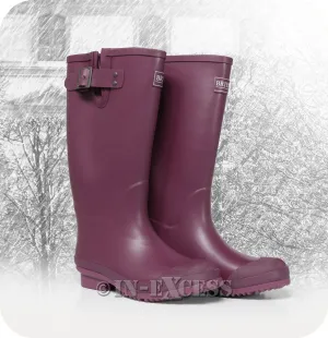 Briers Adjustable Neoprene Lined Wellington Boots - Aubergine Size 4