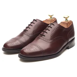 Burgundy Leather Oxford Semi Brogues UK 7 F