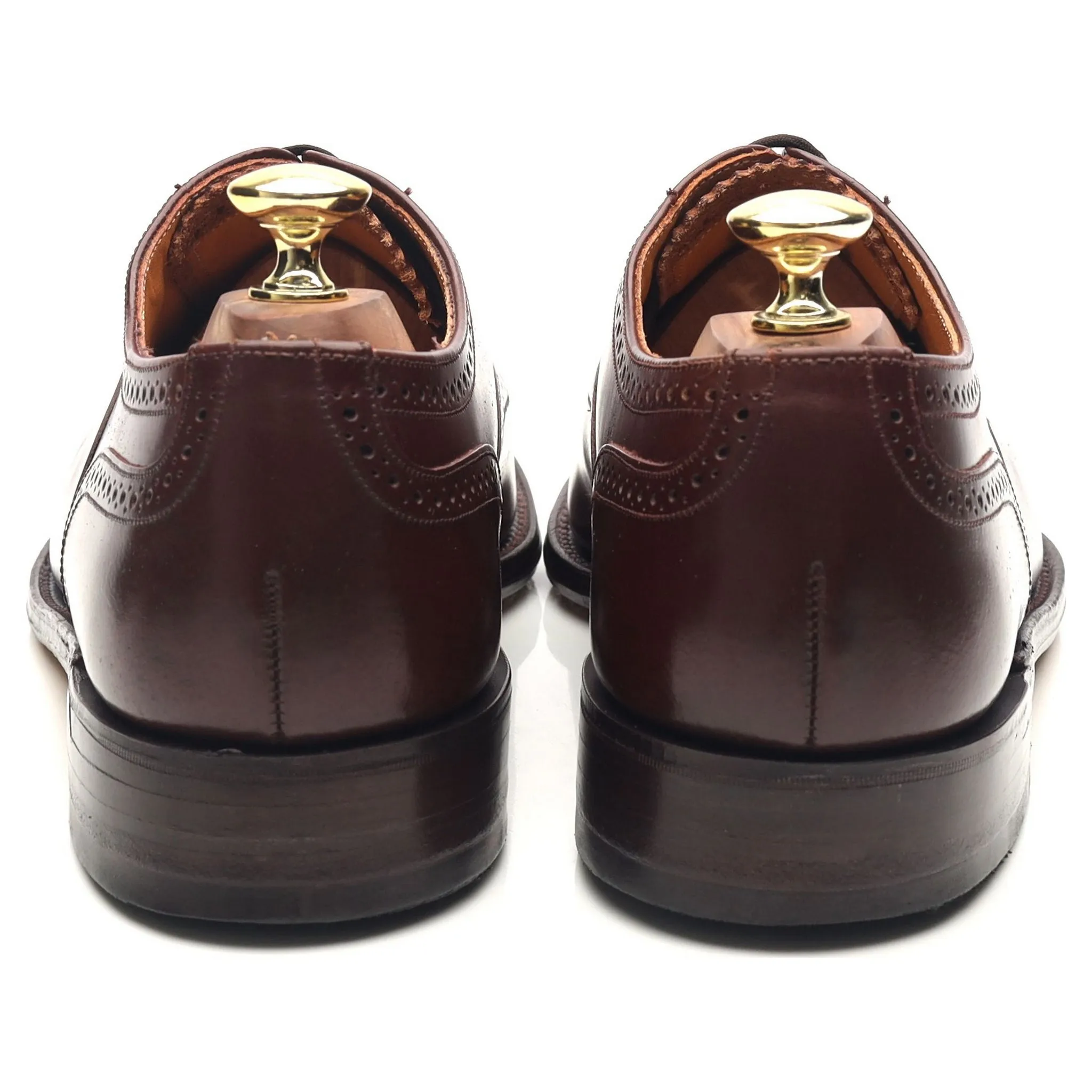 Burgundy Leather Oxford Semi Brogues UK 7 F