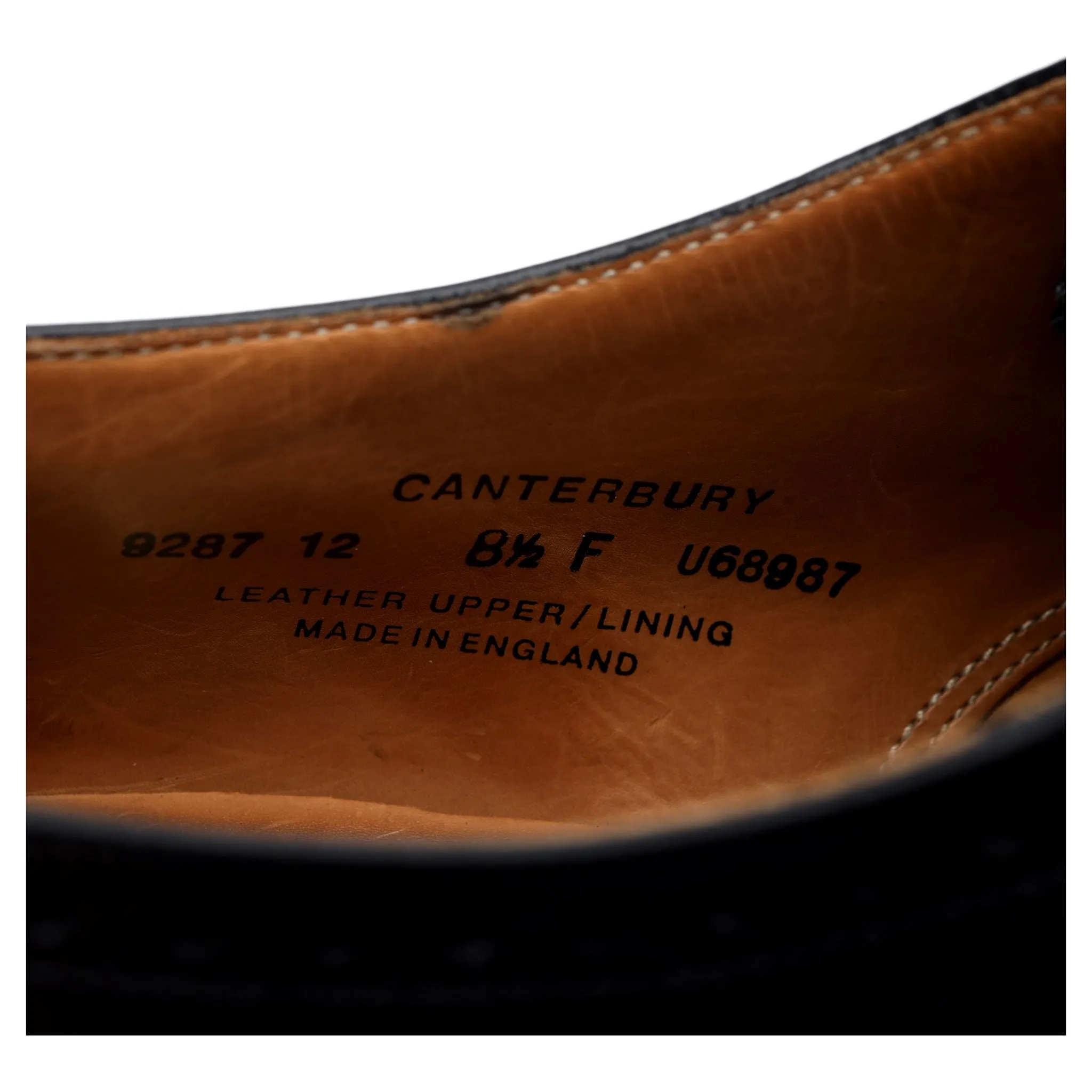 'Canterbury' Black Leather Brogues UK 8.5 F