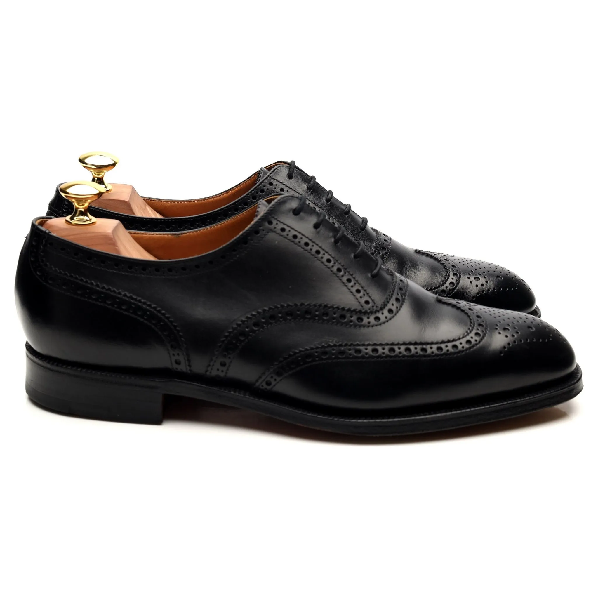 'Canterbury' Black Leather Brogues UK 8.5 F