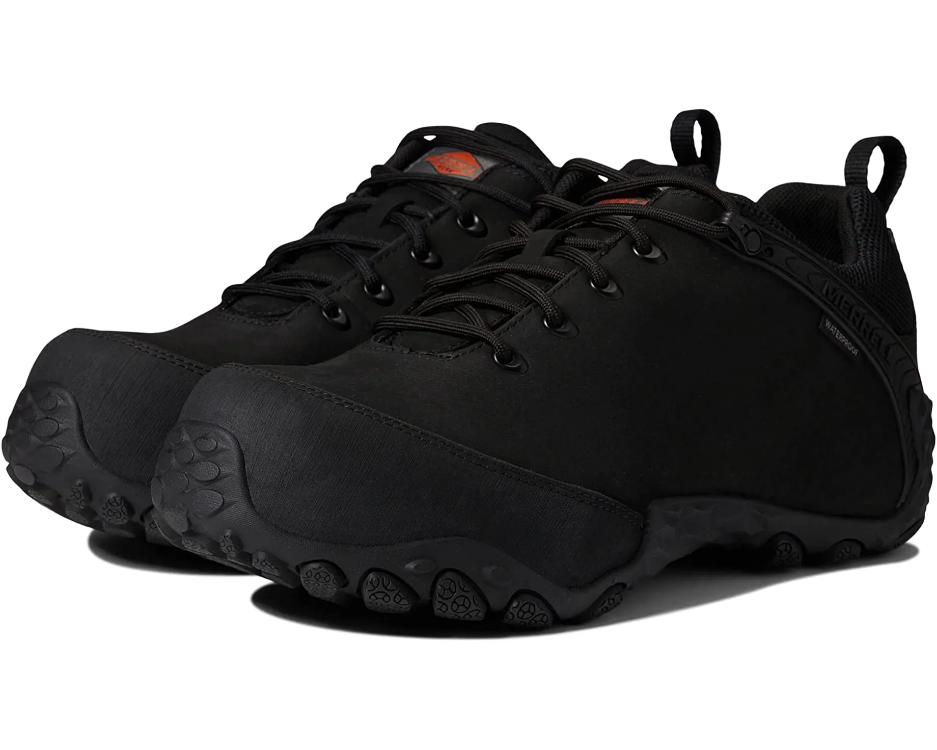 Chameleon Flux Leather Waterproof CF Merrell Work Sneakers, black