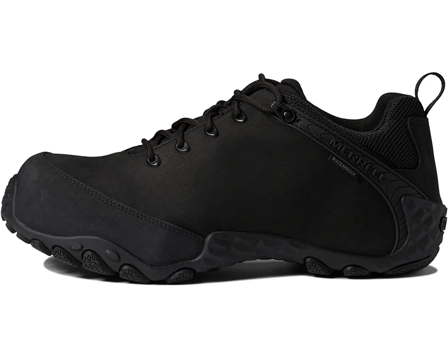 Chameleon Flux Leather Waterproof CF Merrell Work Sneakers, black