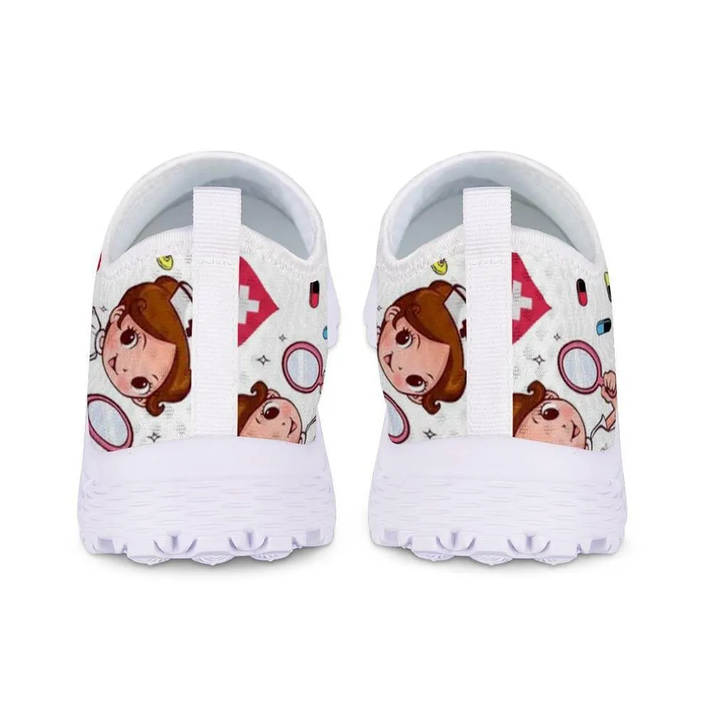 Charming Cartoon Nurse Pattern Sneakers Slip-On Flat Shoes