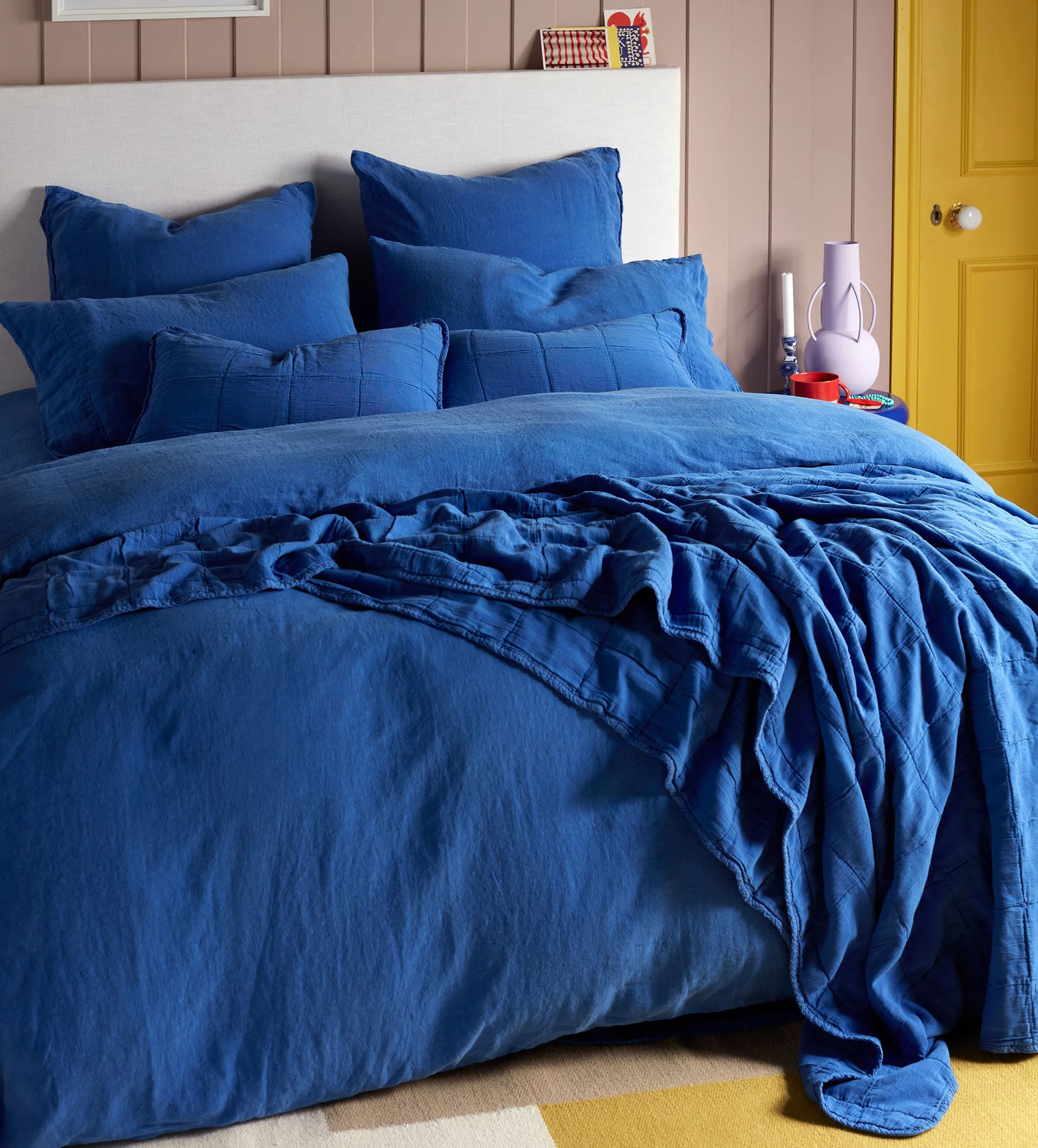 Cobalt 100% Linen Bed Linen