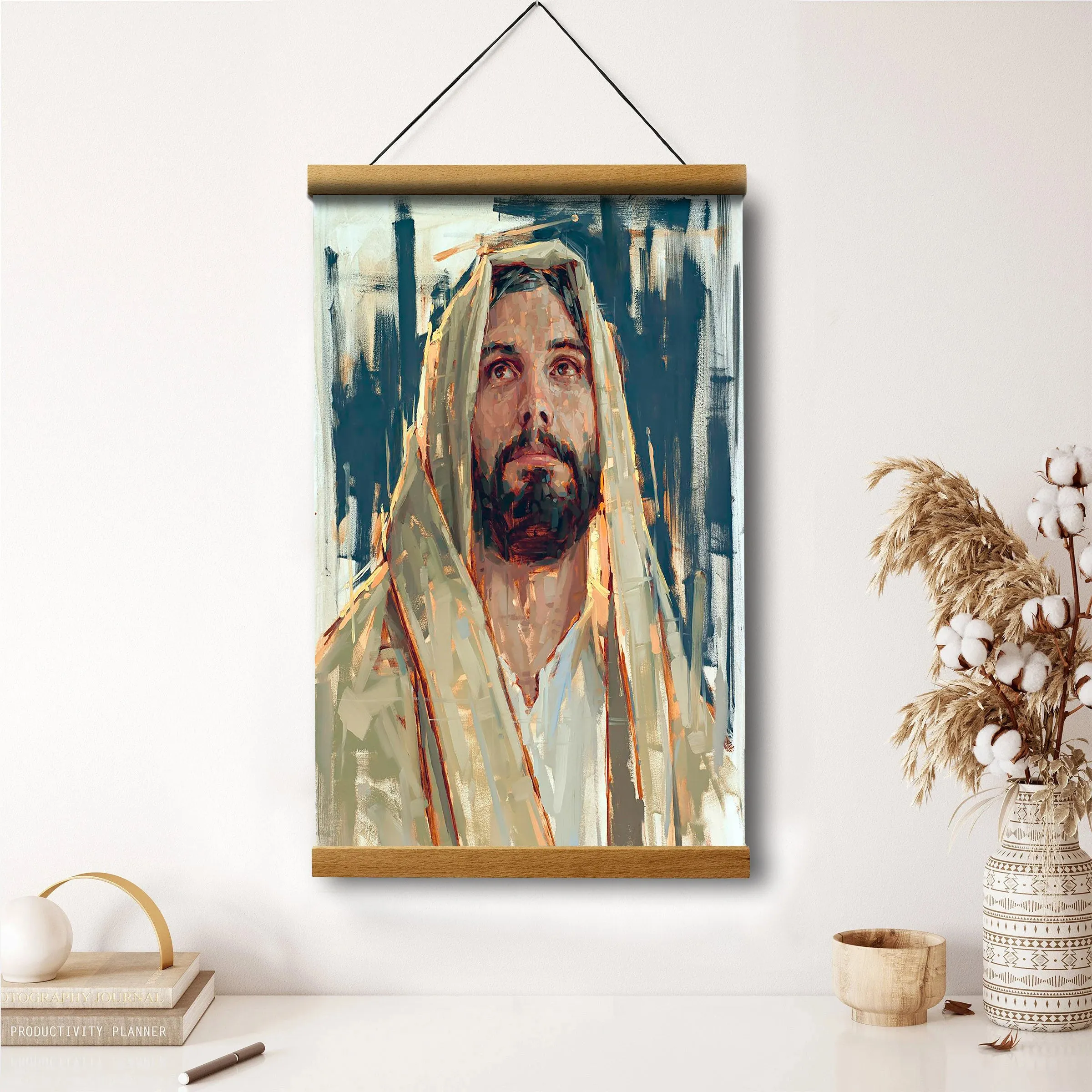 Colors Of Redemption Hanging Canvas Wall Art - Jesus Picture - Jesus Portrait Canvas - Religious Canvas