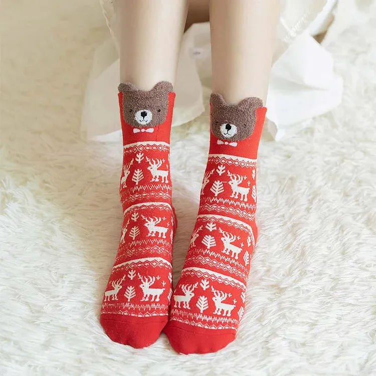 Cute Cartoon Animals Christmas Socks