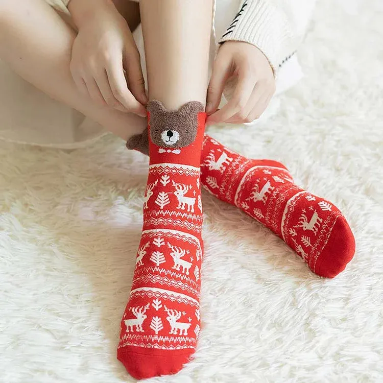 Cute Cartoon Animals Christmas Socks