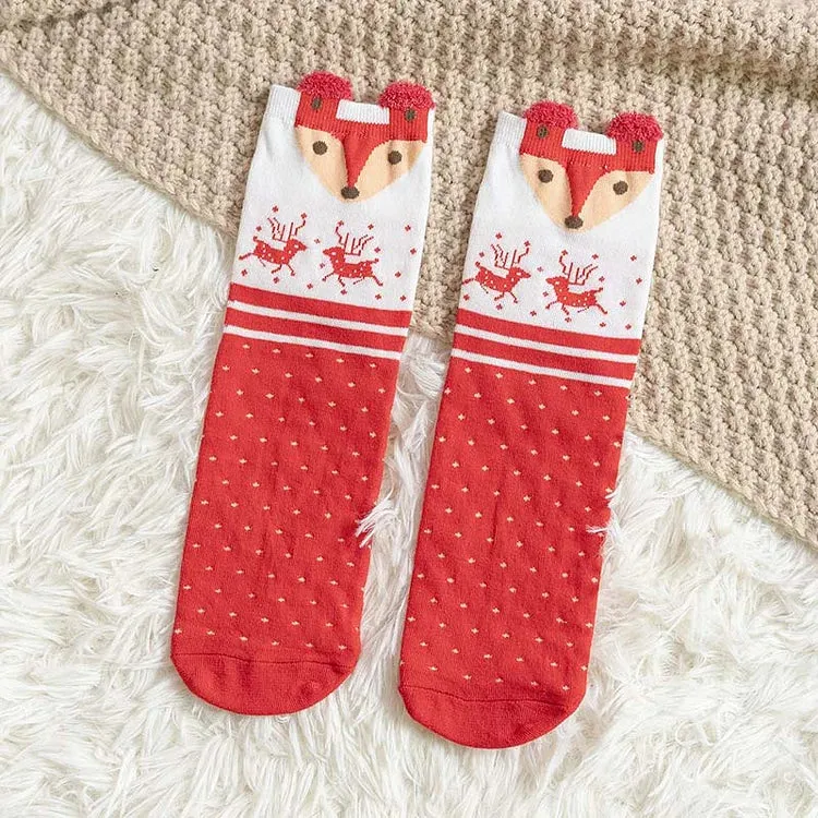 Cute Cartoon Animals Christmas Socks