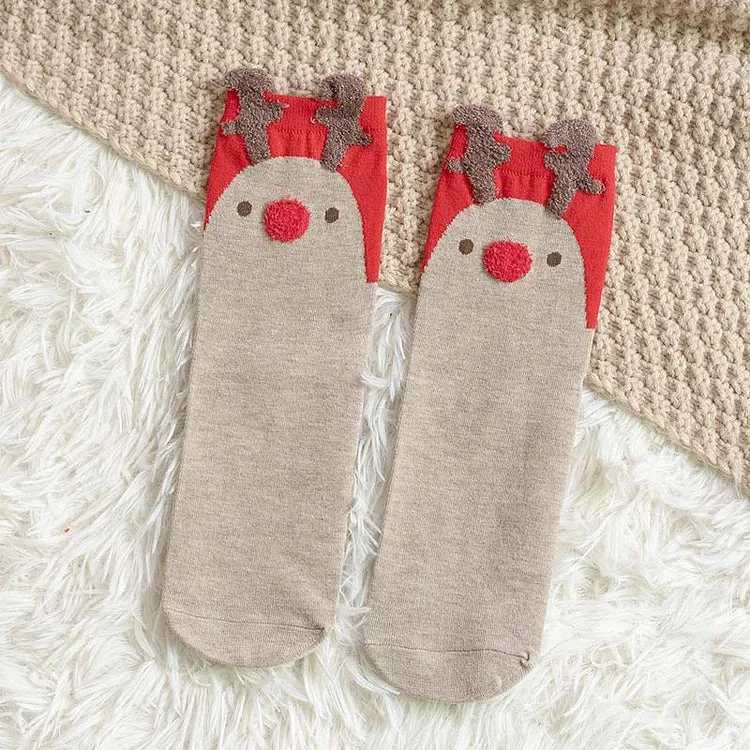 Cute Cartoon Animals Christmas Socks