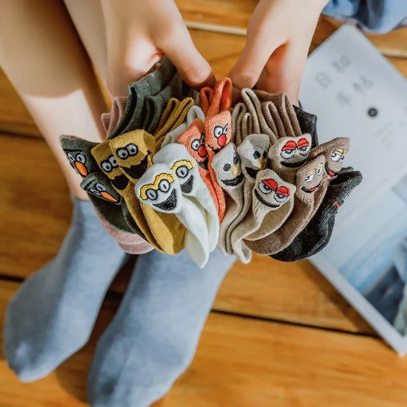 Cute Embroidered Cartoon Ankle Socks