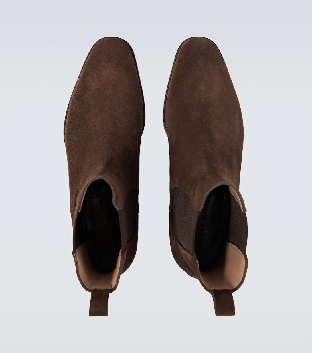 Delsa Manolo Blahnik suede Chelsea boots, brown