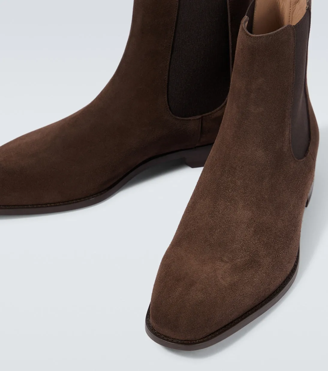 Delsa Manolo Blahnik suede Chelsea boots, brown