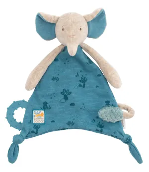 Elephant comforter with pacifier holder