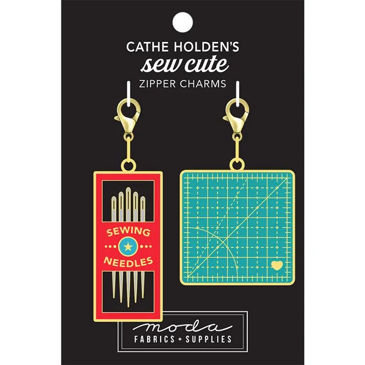 Enamel Charm Zipper Pull by Cathe Holden - NEEDLES & CUTTING MAT