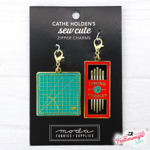 Enamel Charm Zipper Pull by Cathe Holden - NEEDLES & CUTTING MAT