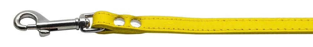 Fashionable Leather Leash Yellow 1-2'' Wide