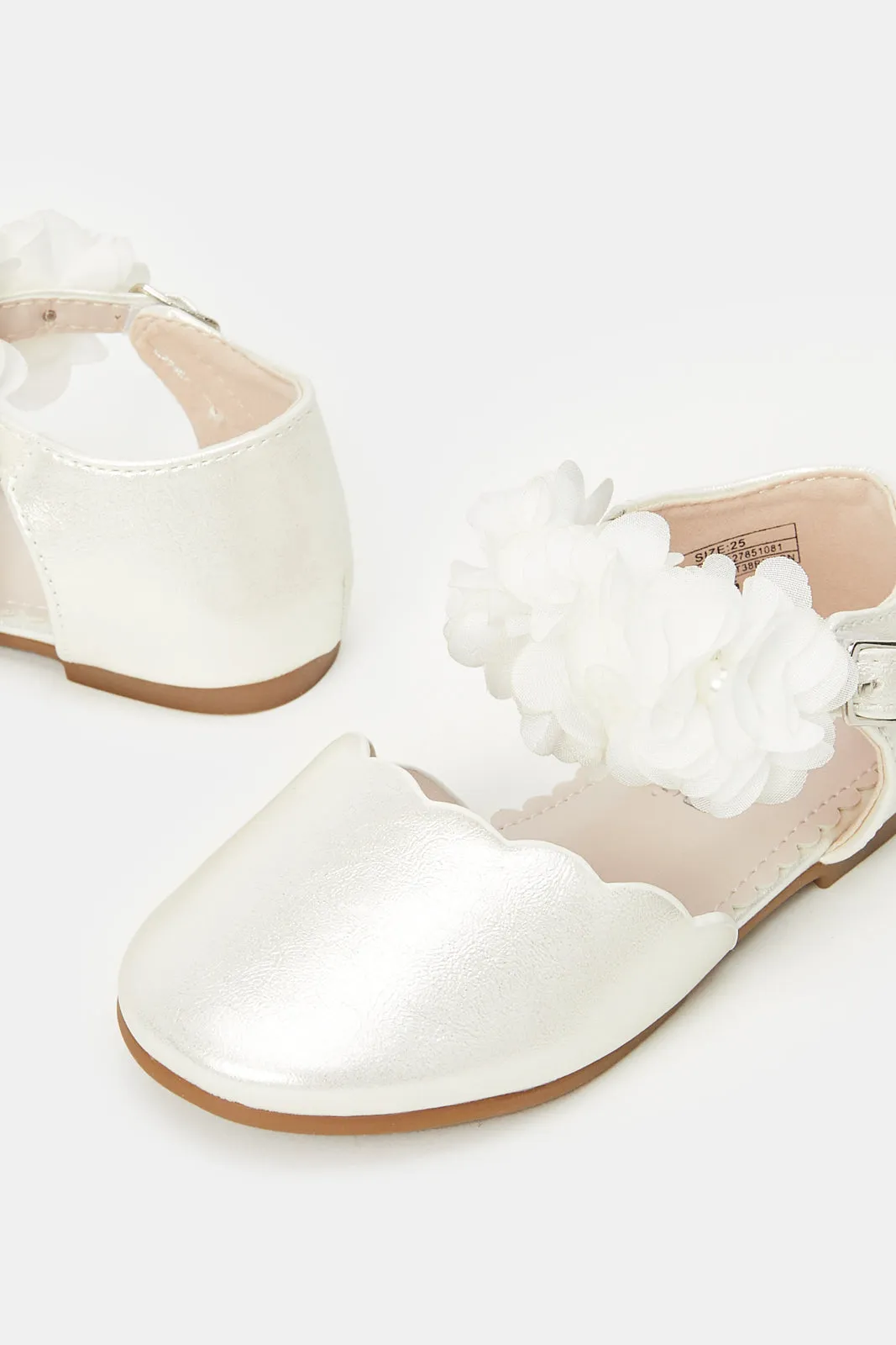 Girls Ivory Floral Sandals