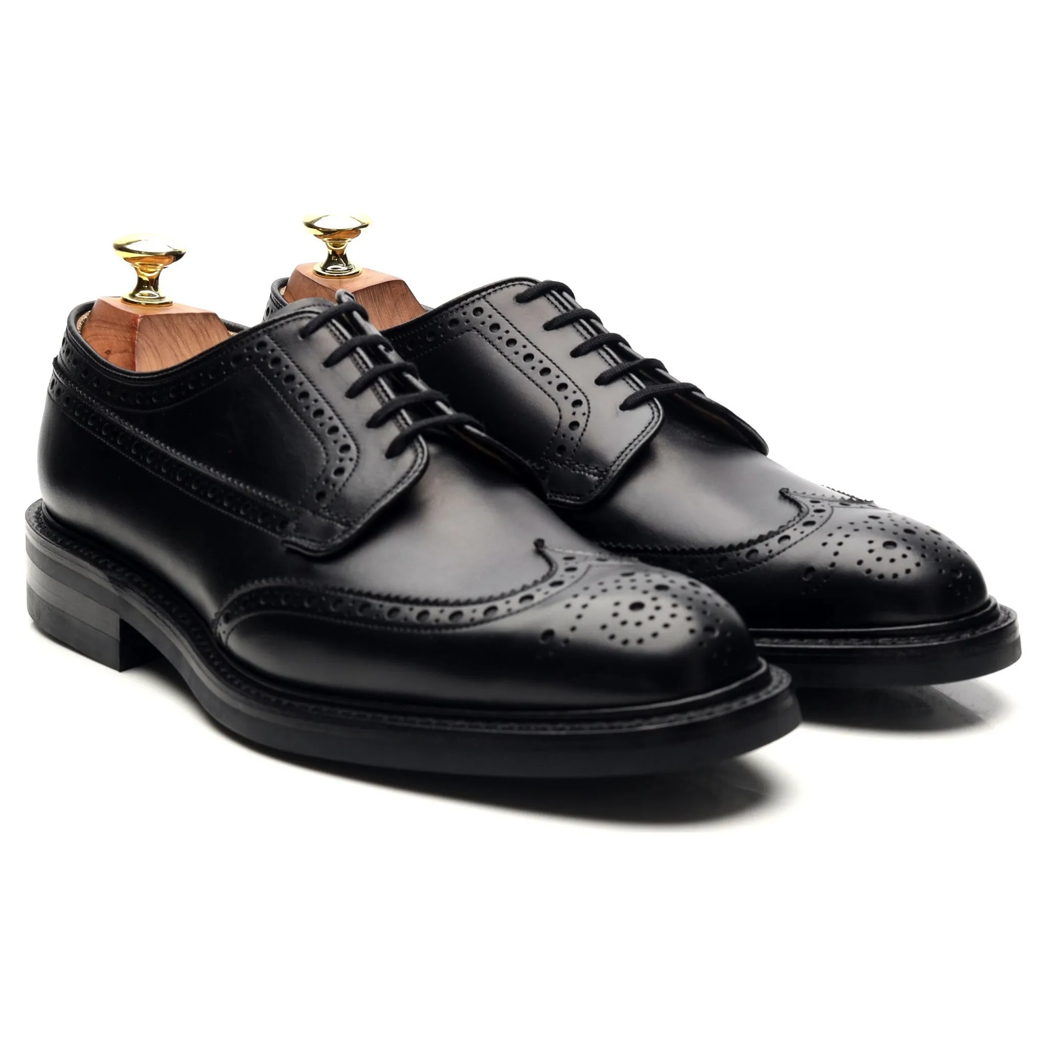 'Grafton' Black Leather Derby Brogues UK 7 F