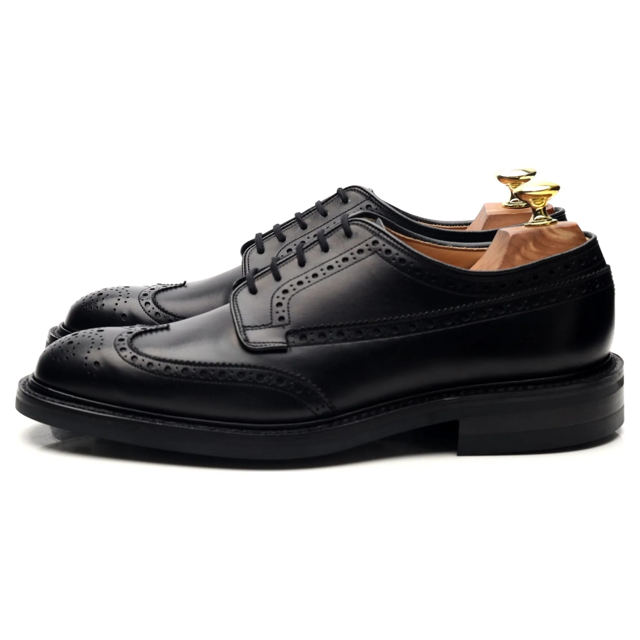 'Grafton' Black Leather Derby Brogues UK 7 F