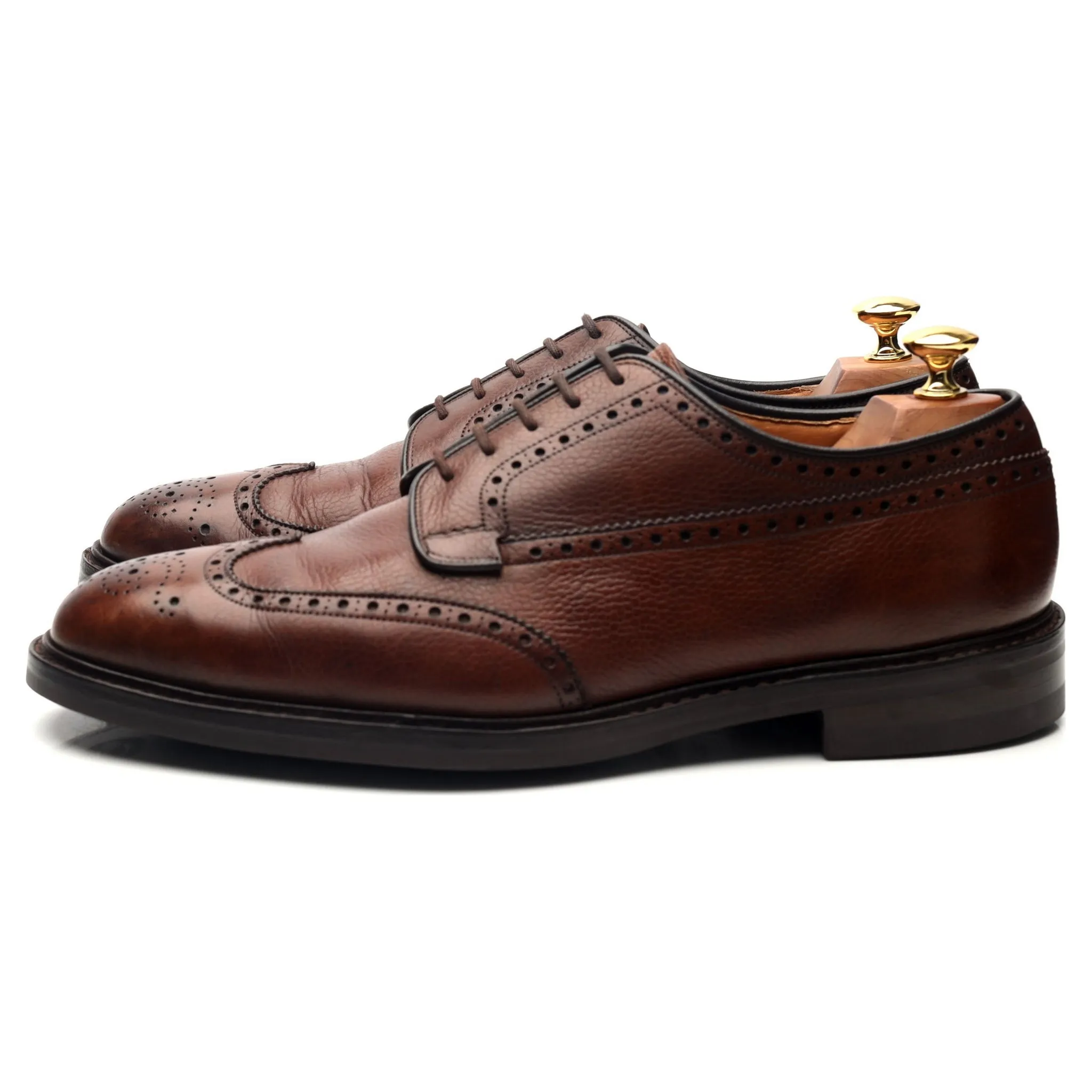 'Grafton' Brown Leather Derby Brogues UK 9.5 F