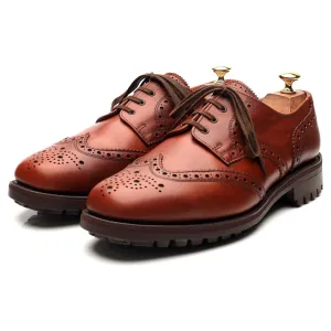 'Greasy' Tan Brown Leather Derby Brogues UK 9 F