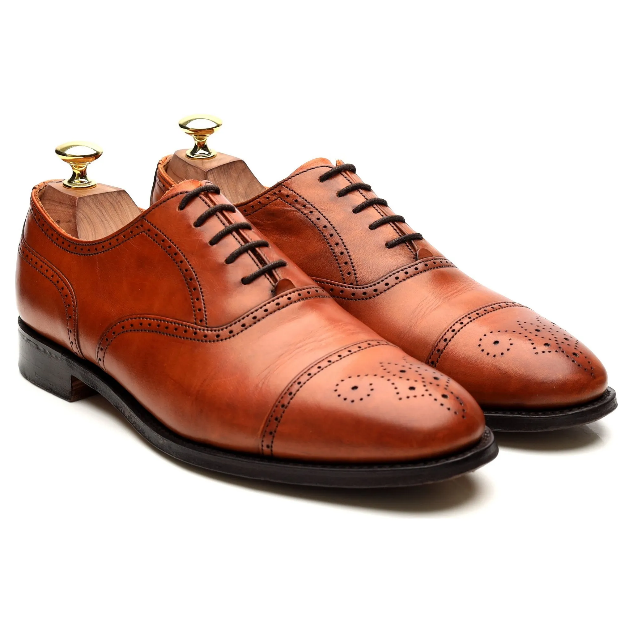 'Harris' Tan Brown Leather Oxford Brogues UK 7 F