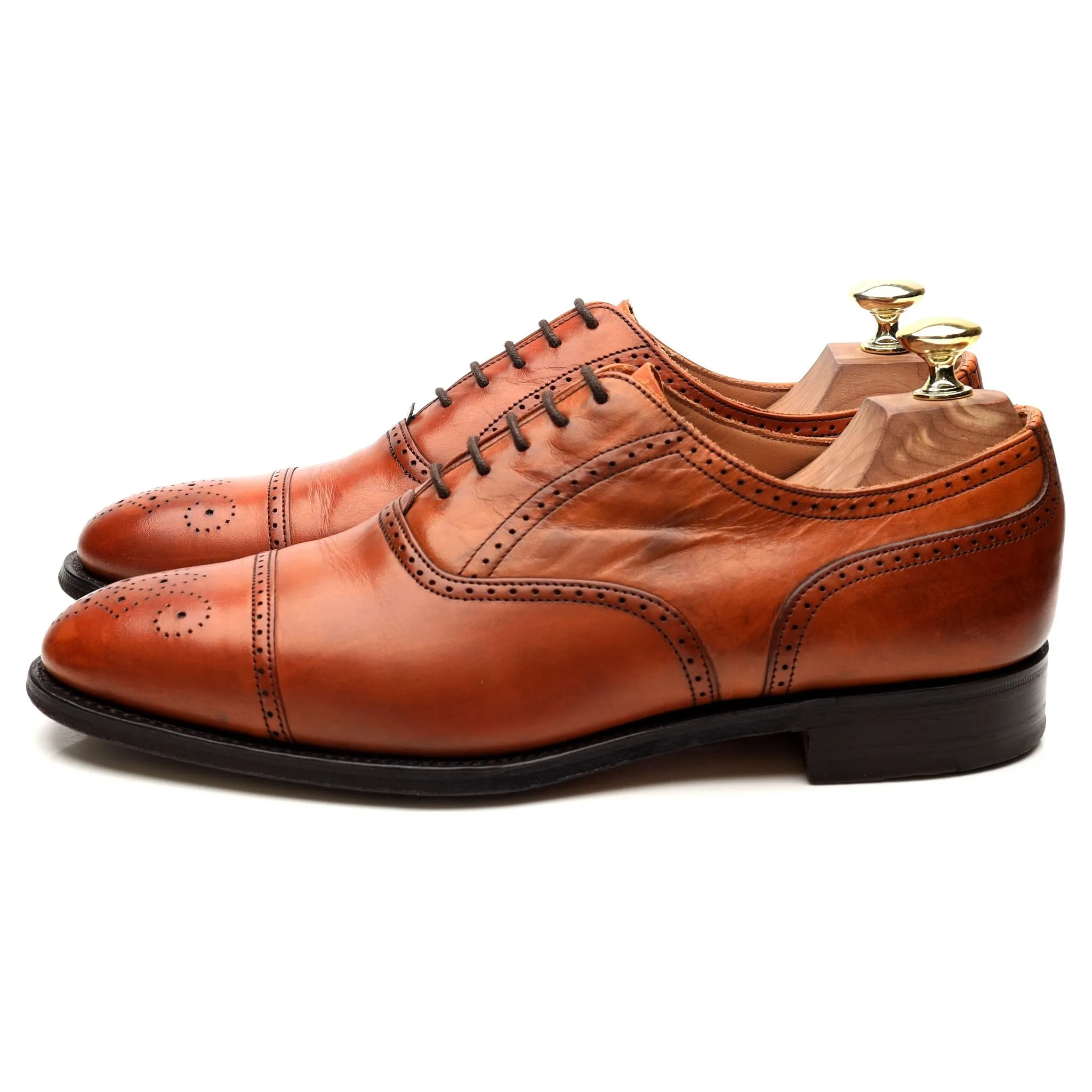 'Harris' Tan Brown Leather Oxford Brogues UK 7 F