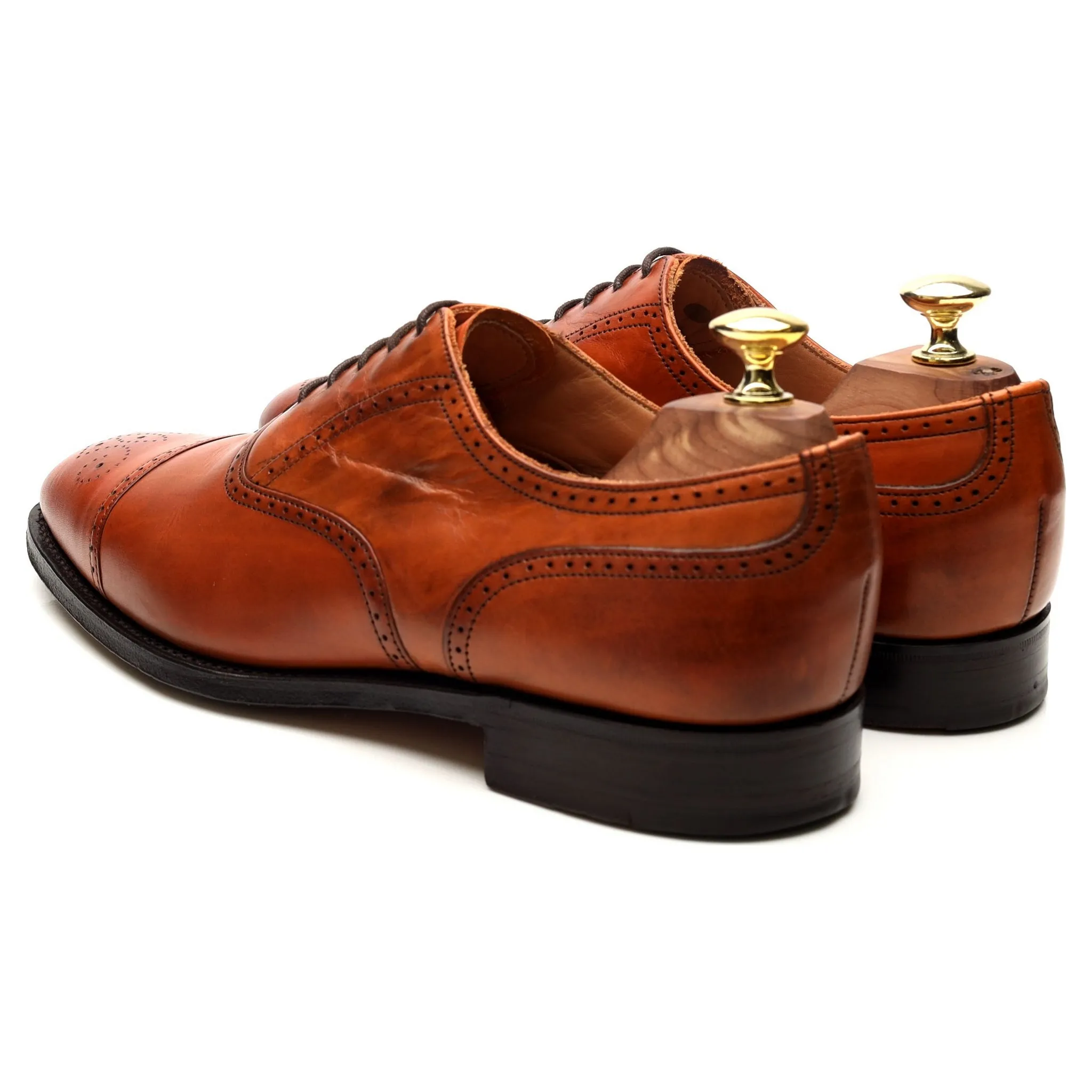 'Harris' Tan Brown Leather Oxford Brogues UK 7 F