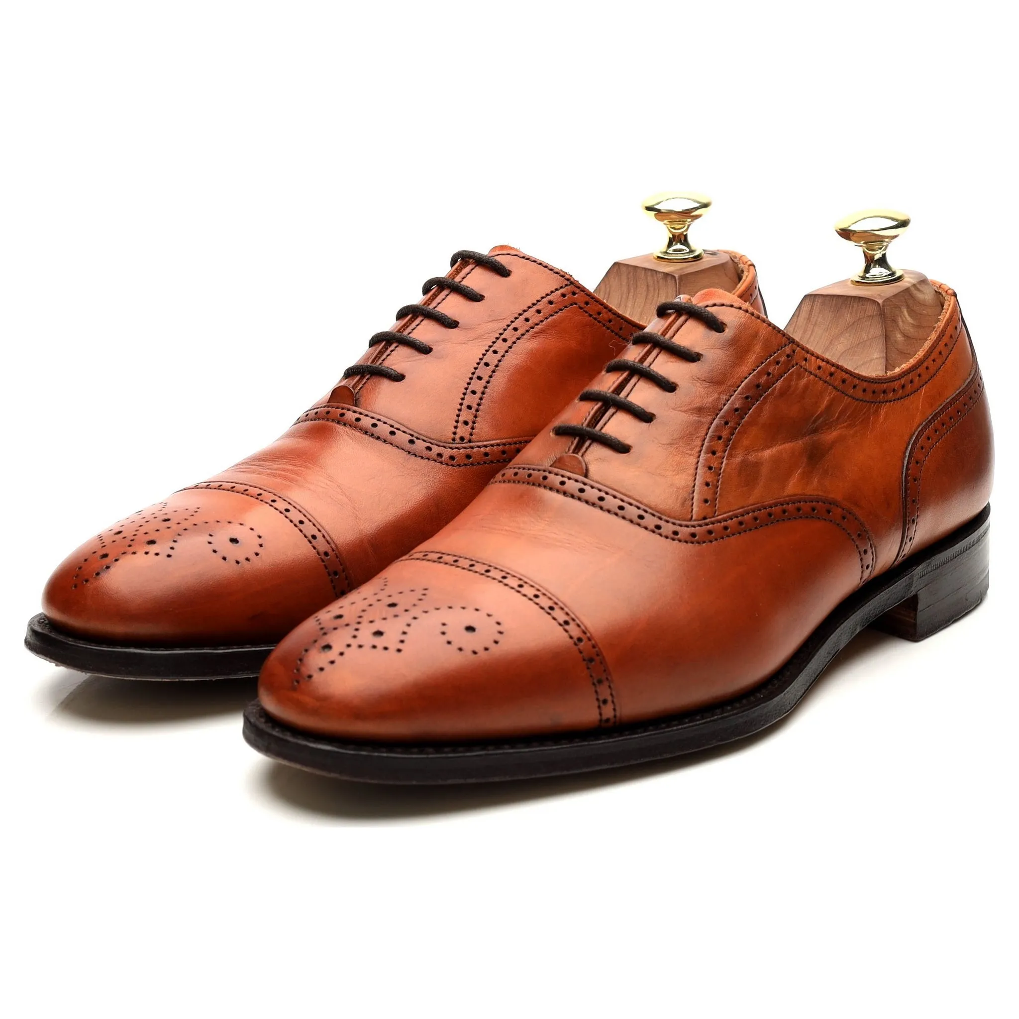 'Harris' Tan Brown Leather Oxford Brogues UK 7 F